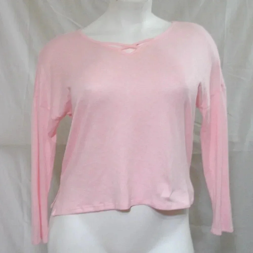 Ande Supersoft V-Neck Knit Pajama Top MEDIUM‎ Pink